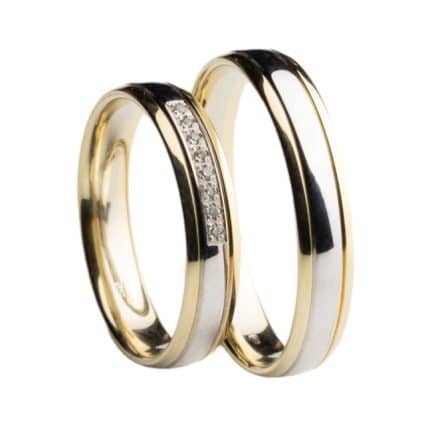 Crystal Premium 40415-SFS Sárga- fehér arany karikagyűrű