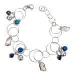 Crystal Charms U-E-079 Ezüst Karkötő