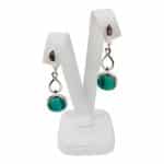 Green Malachite U-E-052 Ezüst Fülbevaló