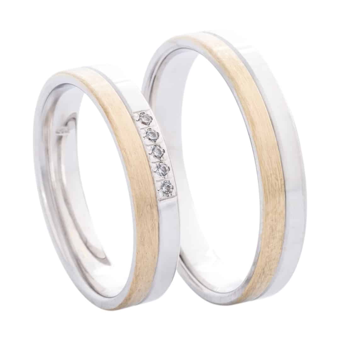 A40404-SF Crystal Premium A40404-SF Sárga-fehér arany karikagyűrű - Image 1